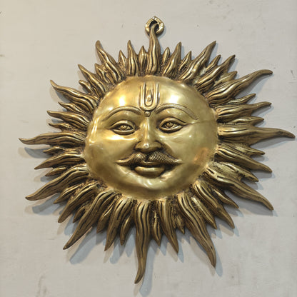 Brass Sun Mask Wall Hanging For Vastu & Decor 22 Inches by vendor-unknown - Decor (View 4)