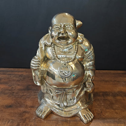 Brass Laughing Buddha Statue Good Luck 21 Inches by vendor-unknown - Buddha (View 3)