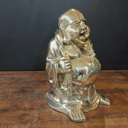 Brass Laughing Buddha Statue Good Luck 21 Inches by vendor-unknown - Buddha (View 5)