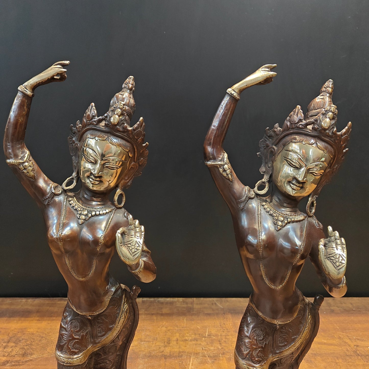 Brass Standing Tara Maya Devi Buddhist Sculpture 20 Inch