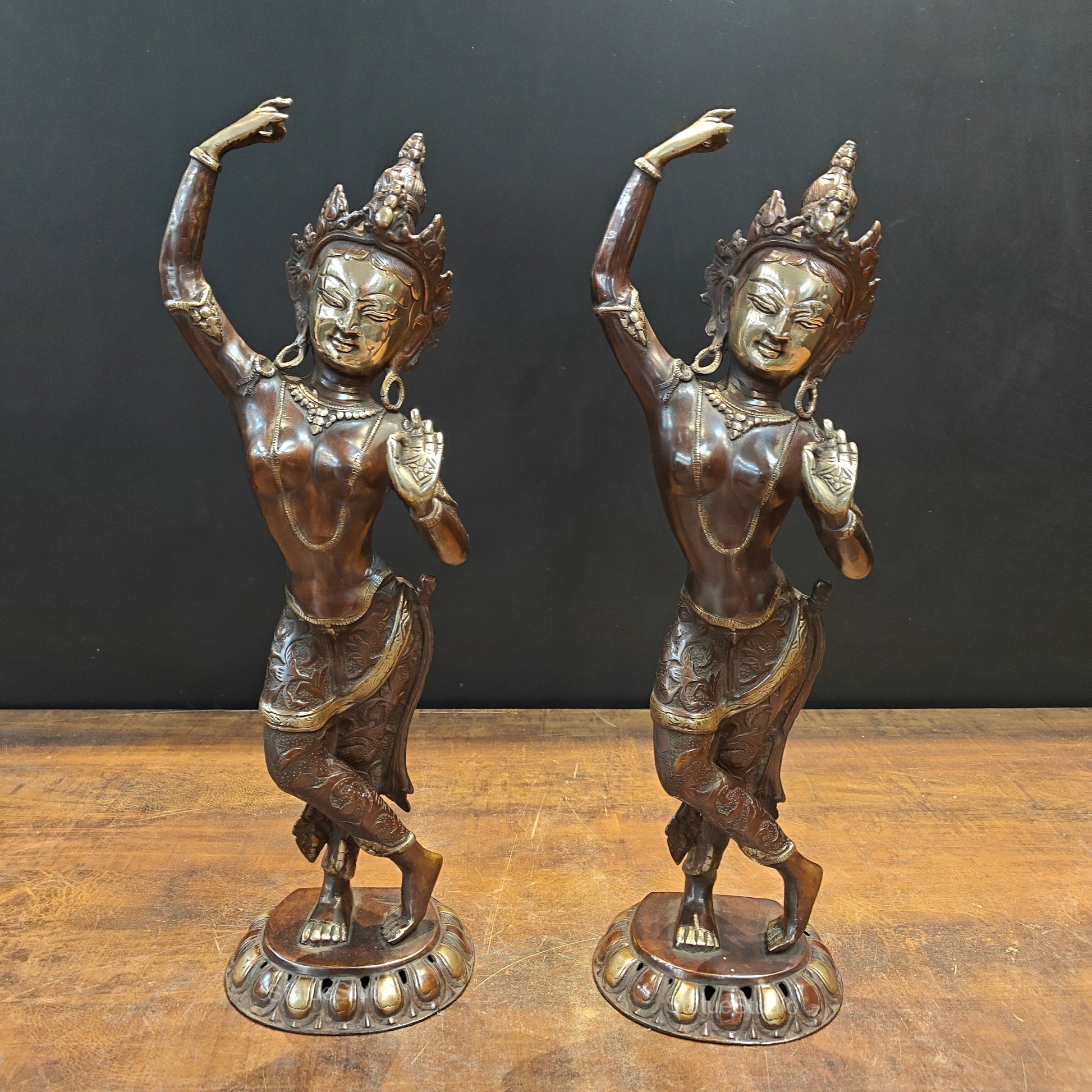 Brass Standing Tara Maya Devi Buddhist Sculpture 20 Inch - Image 4