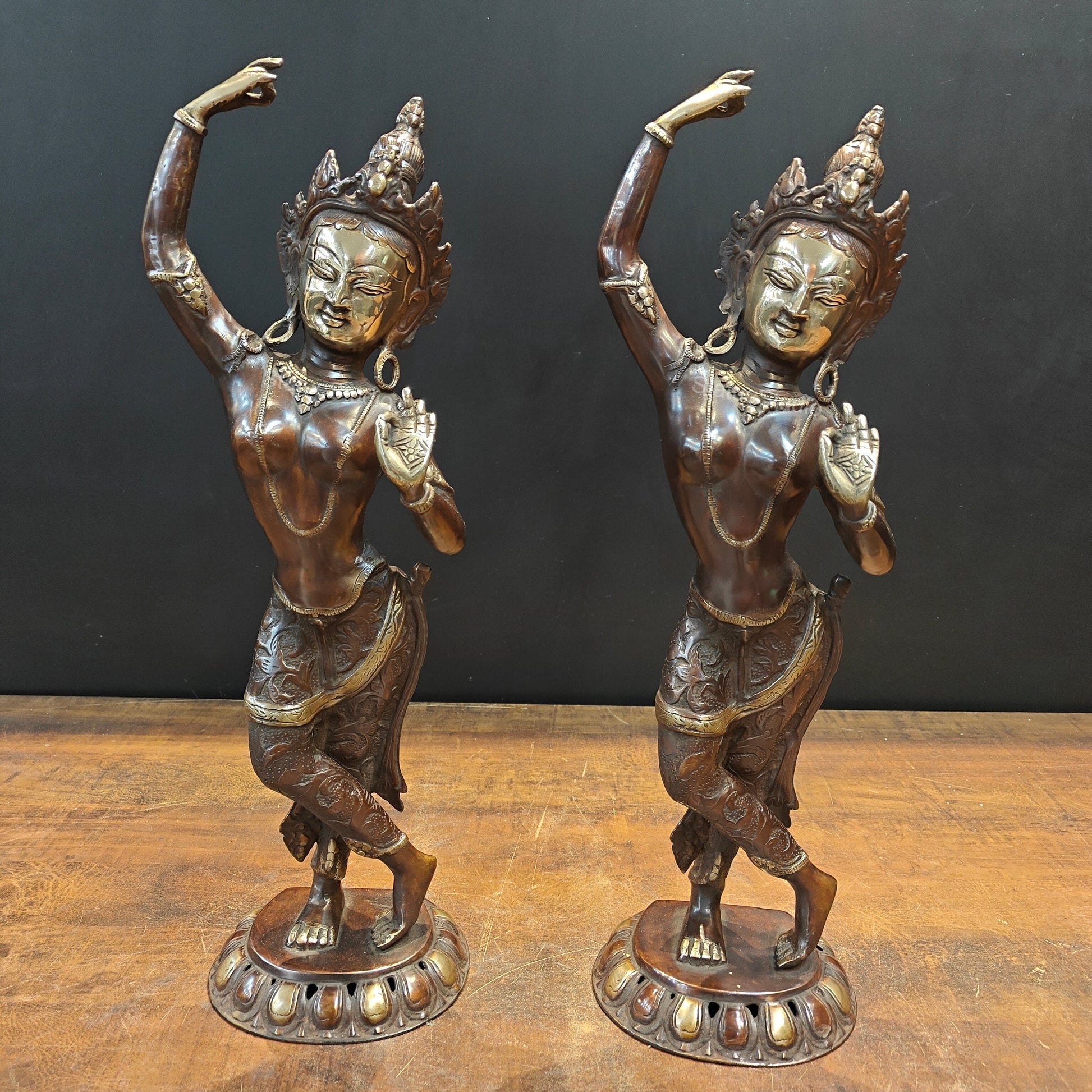 Brass Standing Tara Maya Devi Buddhist Sculpture 20 Inch - Image 6