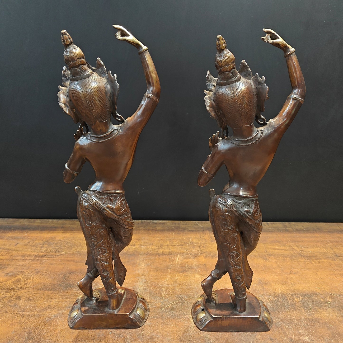 Brass Standing Tara Maya Devi Buddhist Sculpture 20 Inch