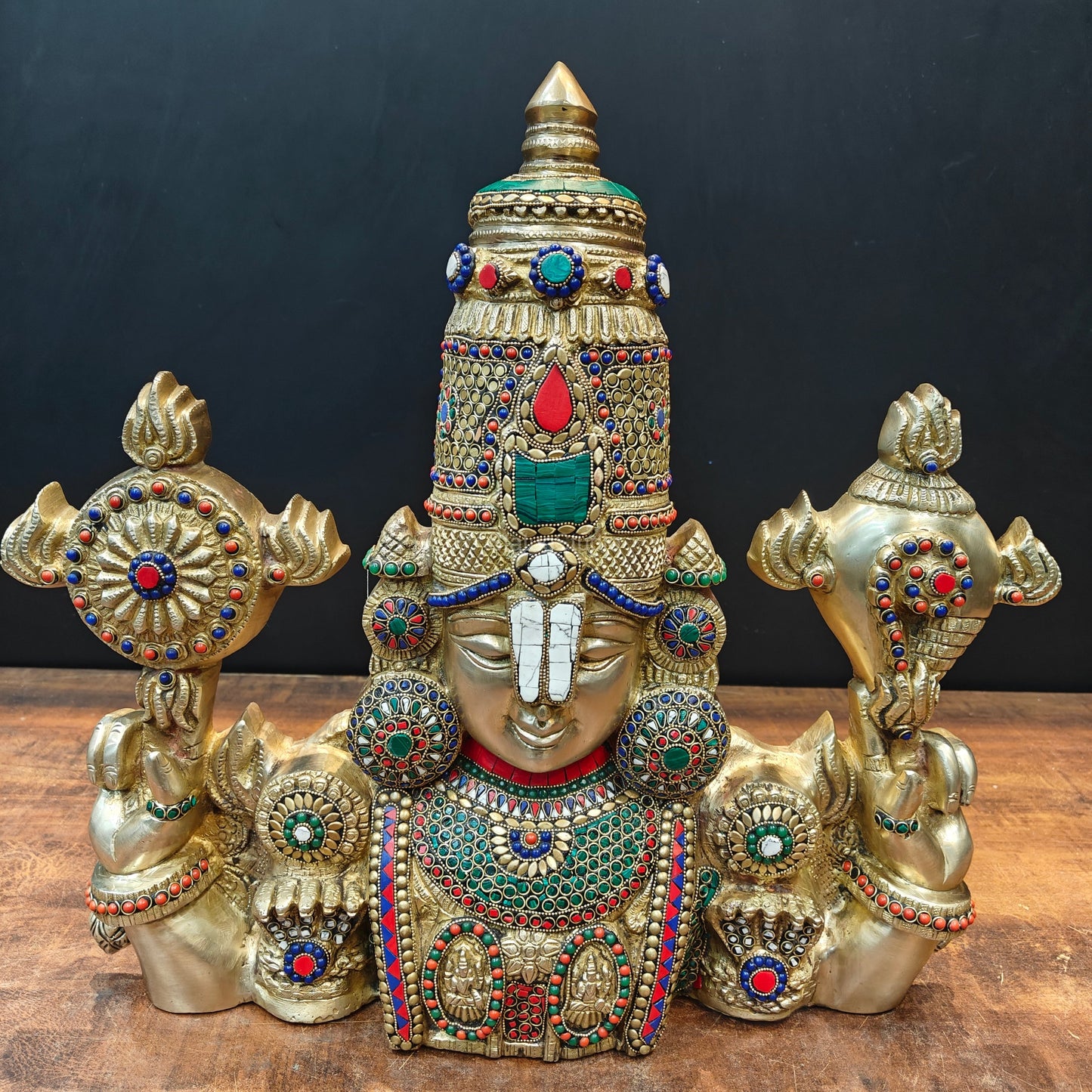 Brass Lord Venkateshwara Tirupati Balaji Face Wall Hanging 18 Inch