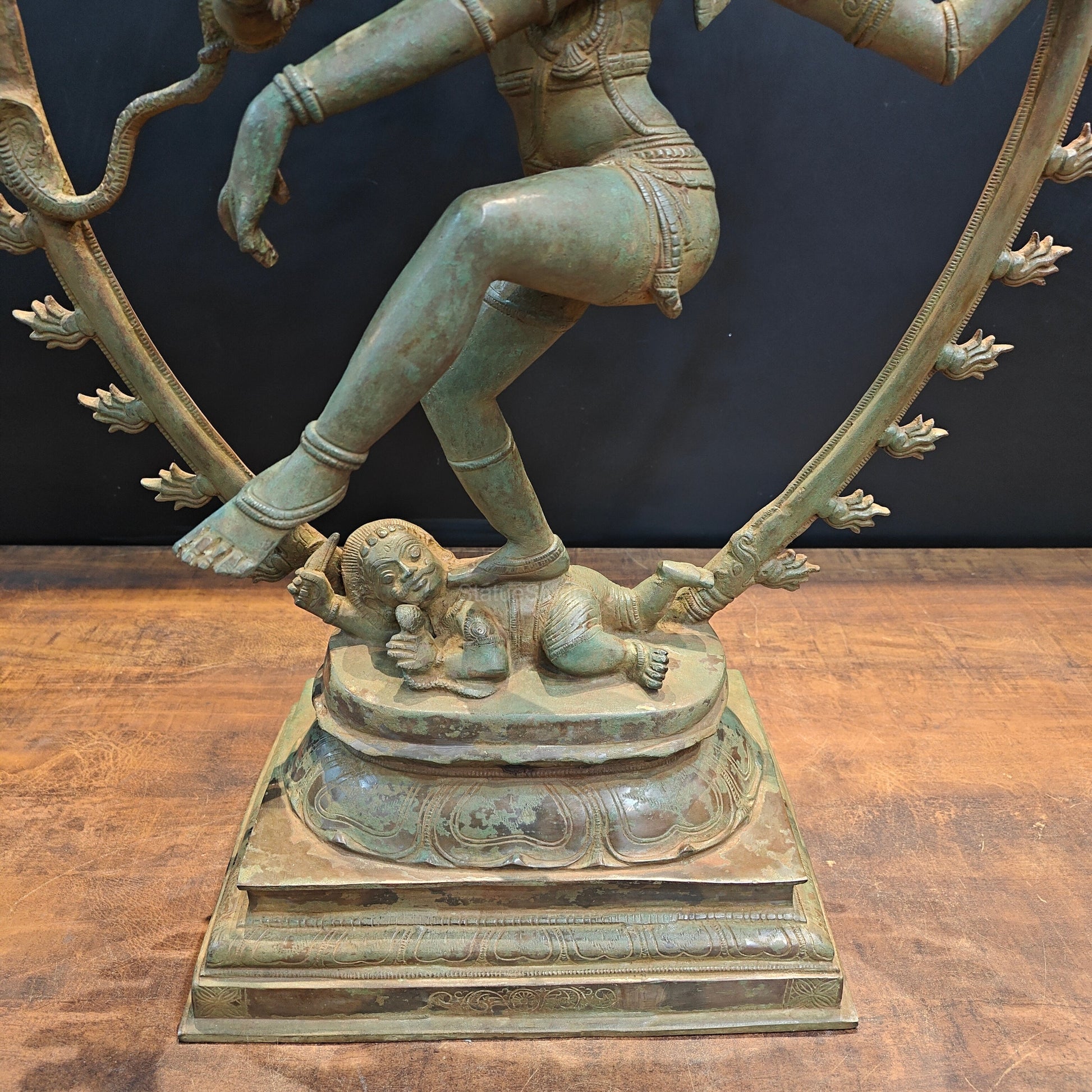 Brass Unique Nataraja Statue Antique Bronze Patina Finish 31 Inches - Image 7