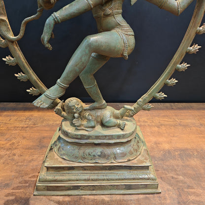 Brass Unique Nataraja Statue Antique Bronze Patina Finish 31 Inches by vendor-unknown - Hindu Gods (View 7)