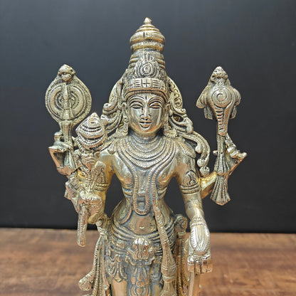 Brass Standing Vishnu Statue For Home Decor 14.5 Inch by vendor-unknown - Hindu Gods (View 2)