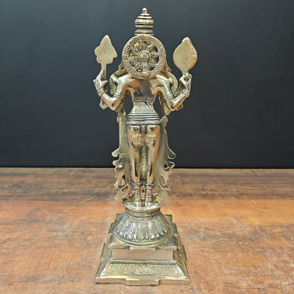 Brass Standing Vishnu Statue For Home Decor 14.5 Inch by vendor-unknown - Hindu Gods (View 7)