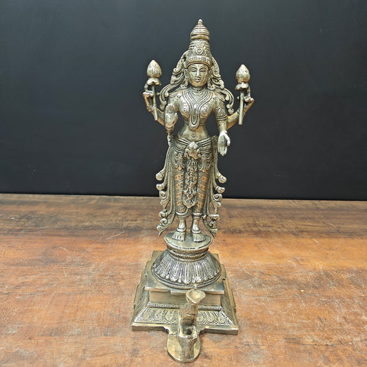 Brass Goddess Standing Lakshmi Idol 14 Inch