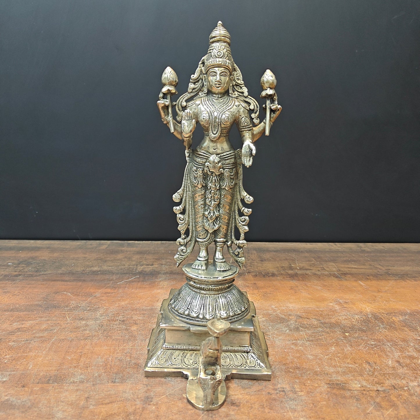 Brass Goddess Standing Lakshmi Idol 14 Inch