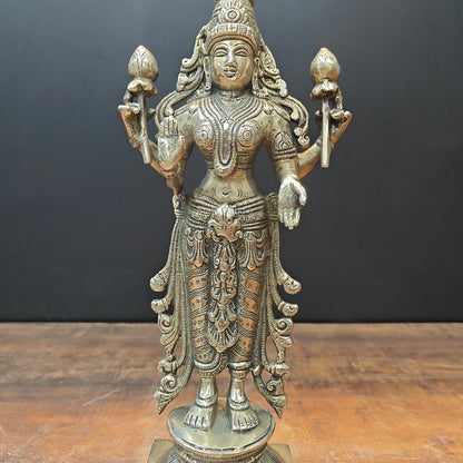 Brass Goddess Standing Lakshmi Idol 14 Inch by vendor-unknown - Hindu Gods (View 4)