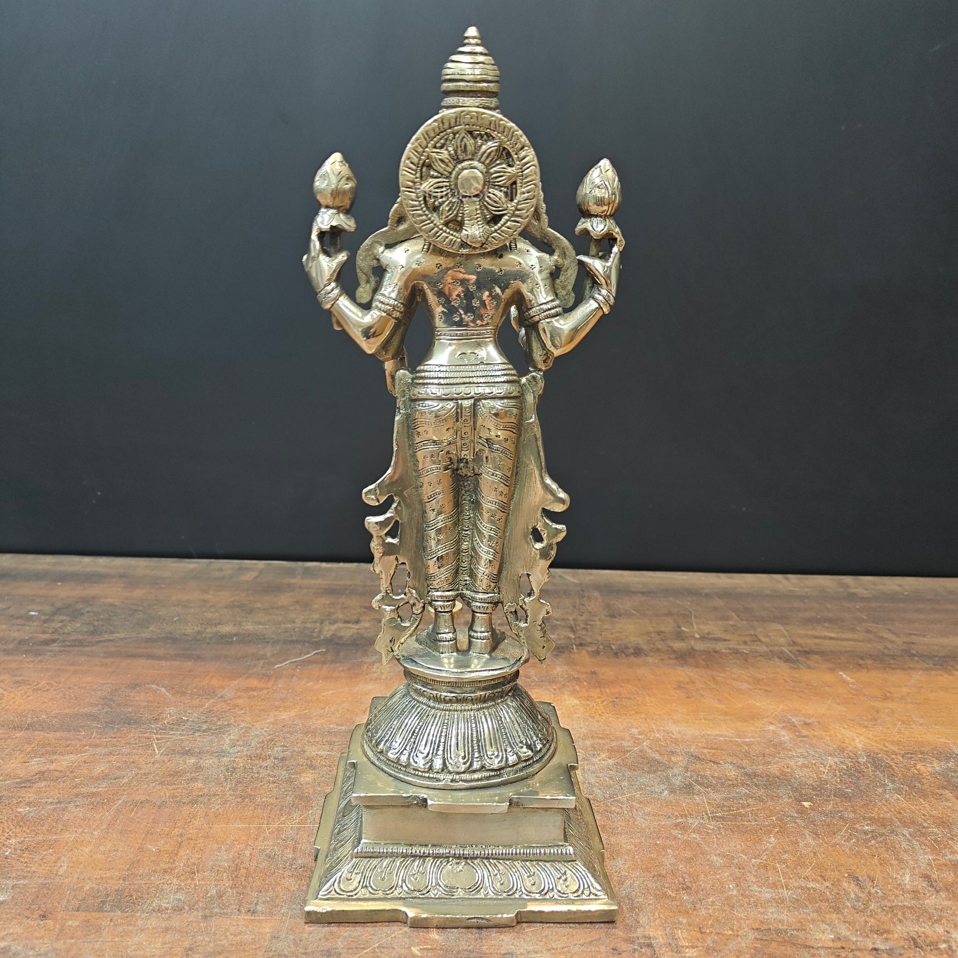 Brass Goddess Standing Lakshmi Idol 14 Inch - Image 7