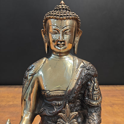 Brass Medicine Buddha Statue Antique Finish 14 Inch by vendor-unknown - Buddha (View 2)