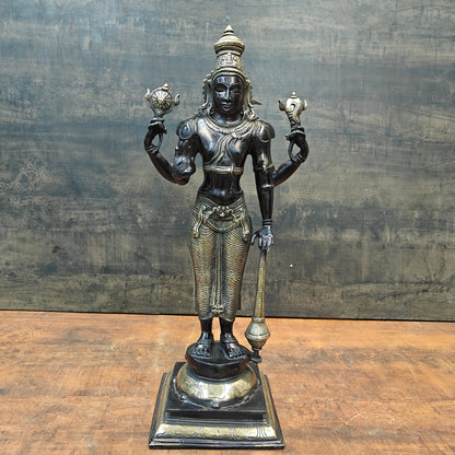 Brass Lord Vishnu Idol Black & Gold Finish 20 Inches by vendor-unknown - Hindu Gods (View 3)