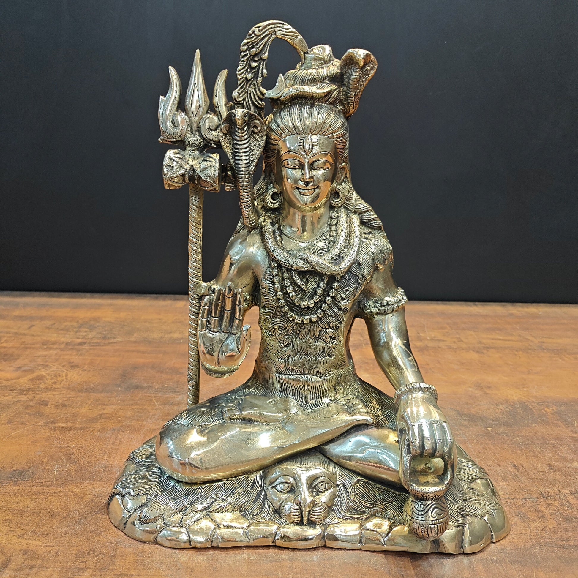 Brass Lord Shiva Idol Antique Finish 15 Inches - Image 3
