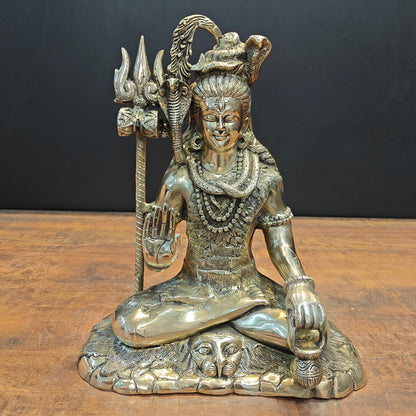 Brass Lord Shiva Idol Antique Finish 15 Inches by vendor-unknown - Hindu Gods (View 3)