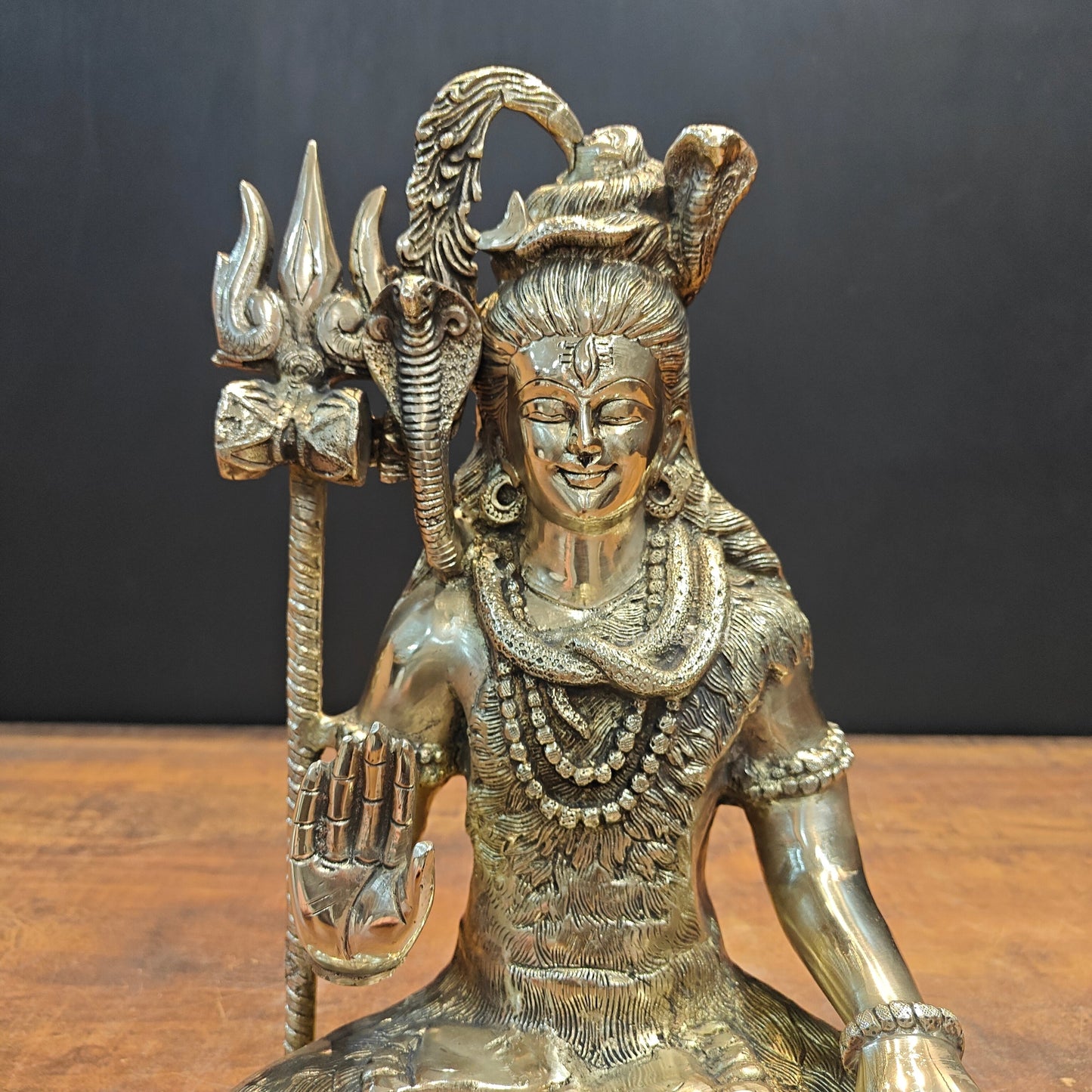 Brass Lord Shiva Idol Antique Finish 15 Inches