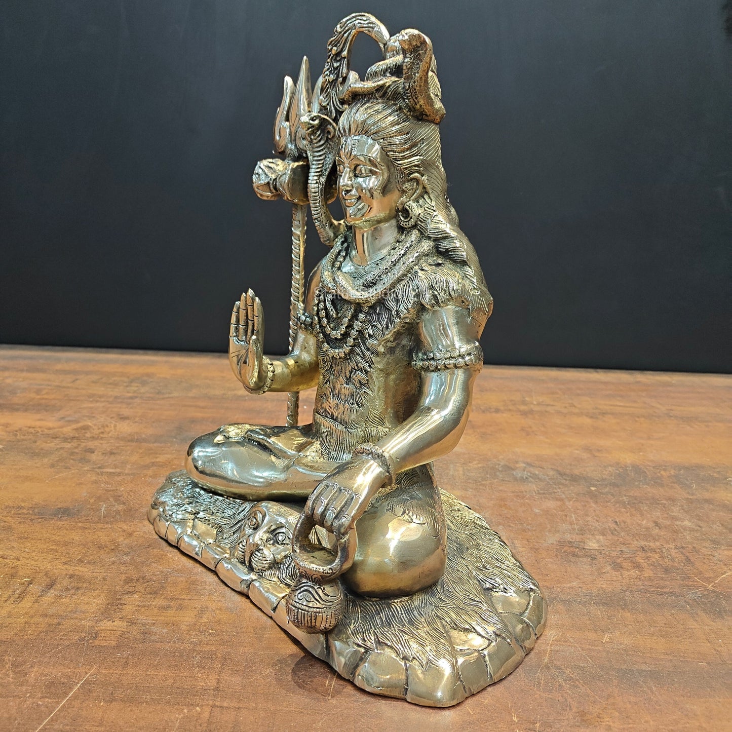 Brass Lord Shiva Idol Antique Finish 15 Inches