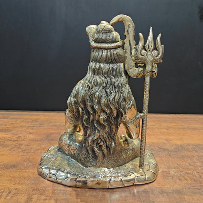 Brass Lord Shiva Idol Antique Finish 15 Inches by vendor-unknown - Hindu Gods (View 8)