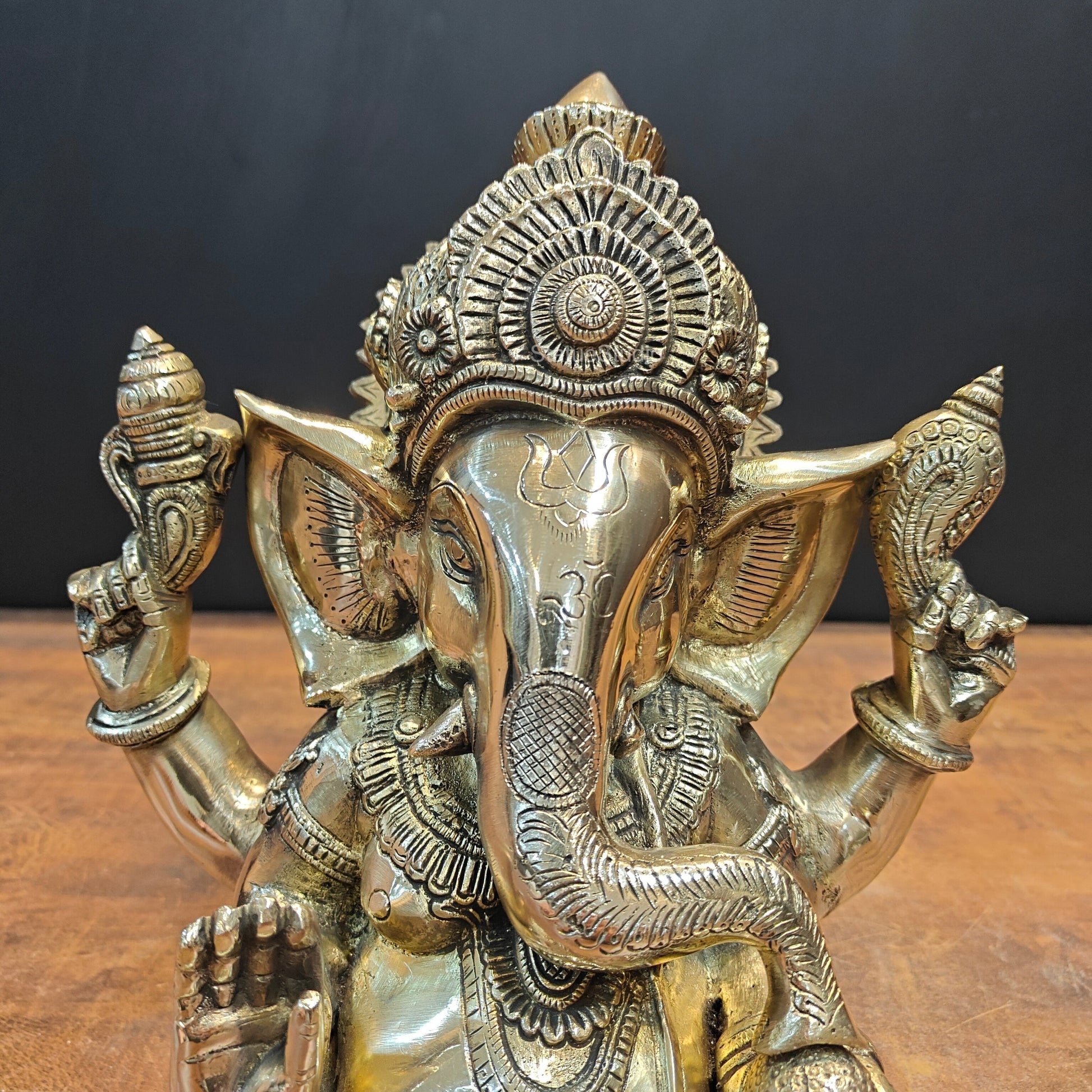 Brass Fine Crafted Ganesha Idol For Home Decor 1 Feet - Image 2
