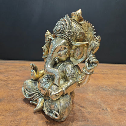 Brass Fine Crafted Ganesha Idol For Home Decor 1 Feet by vendor-unknown - Hindu Gods (View 6)