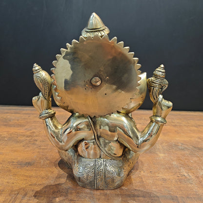 Brass Fine Crafted Ganesha Idol For Home Decor 1 Feet by vendor-unknown - Hindu Gods (View 7)
