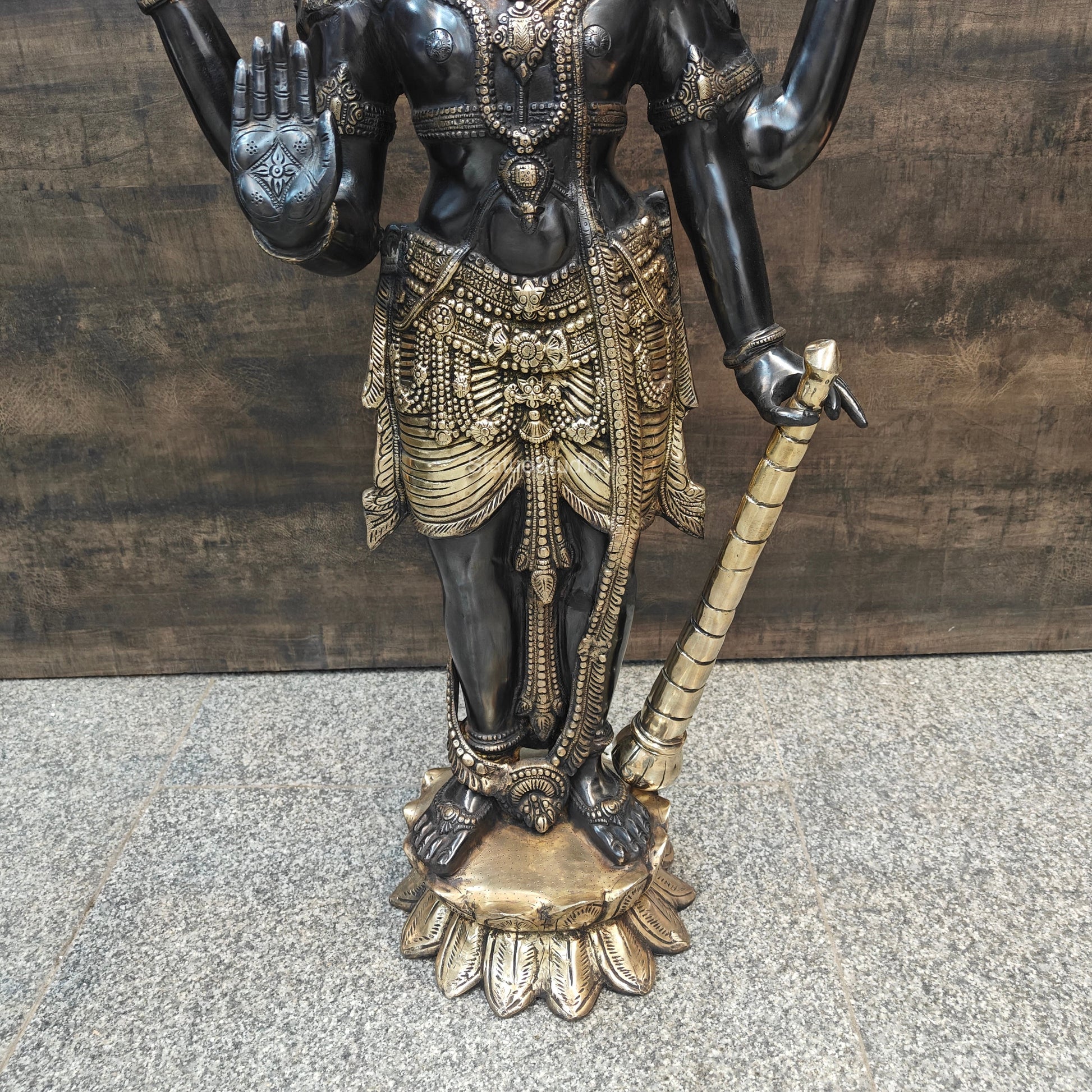 Brass Large Exclusive Standing Vishnu Statue Antique Finish 41 Inches - Image 7