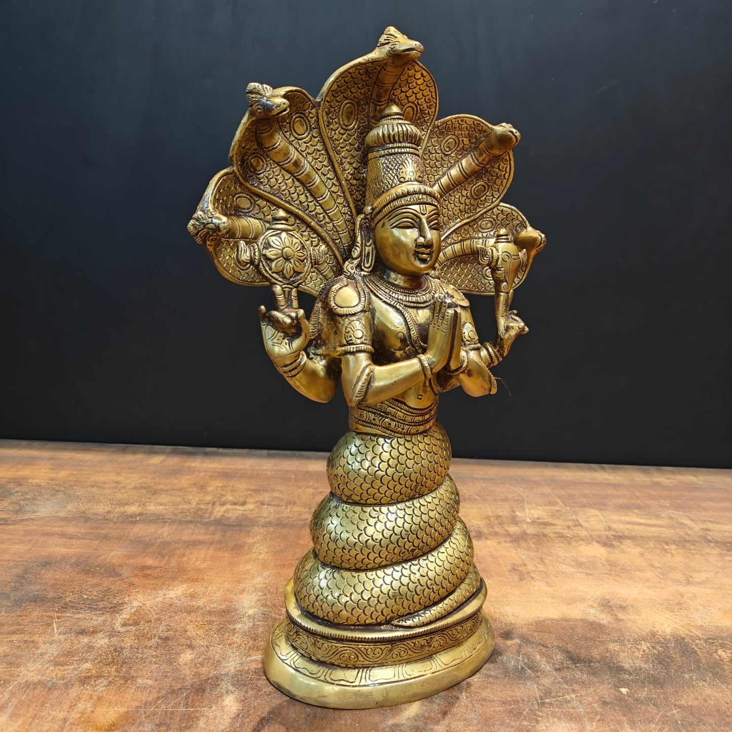 Brass Patanjali Statue Antique Finish 15 Inches
