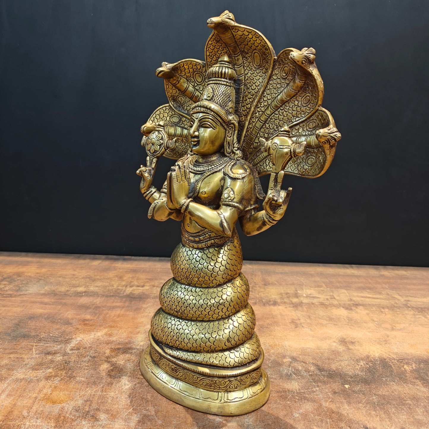 Brass Patanjali Statue Antique Finish 15 Inches