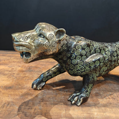 Brass Angry Leopard Figurines Showpieces Decor 34 Inches by vendor-unknown - Decor (View 5)