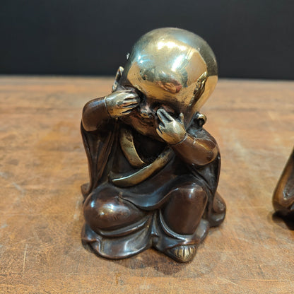 Brass Monks Baby Buddha Statues Set of 3 Wise Figurines 5 Inch by vendor-unknown - Decor (View 9)