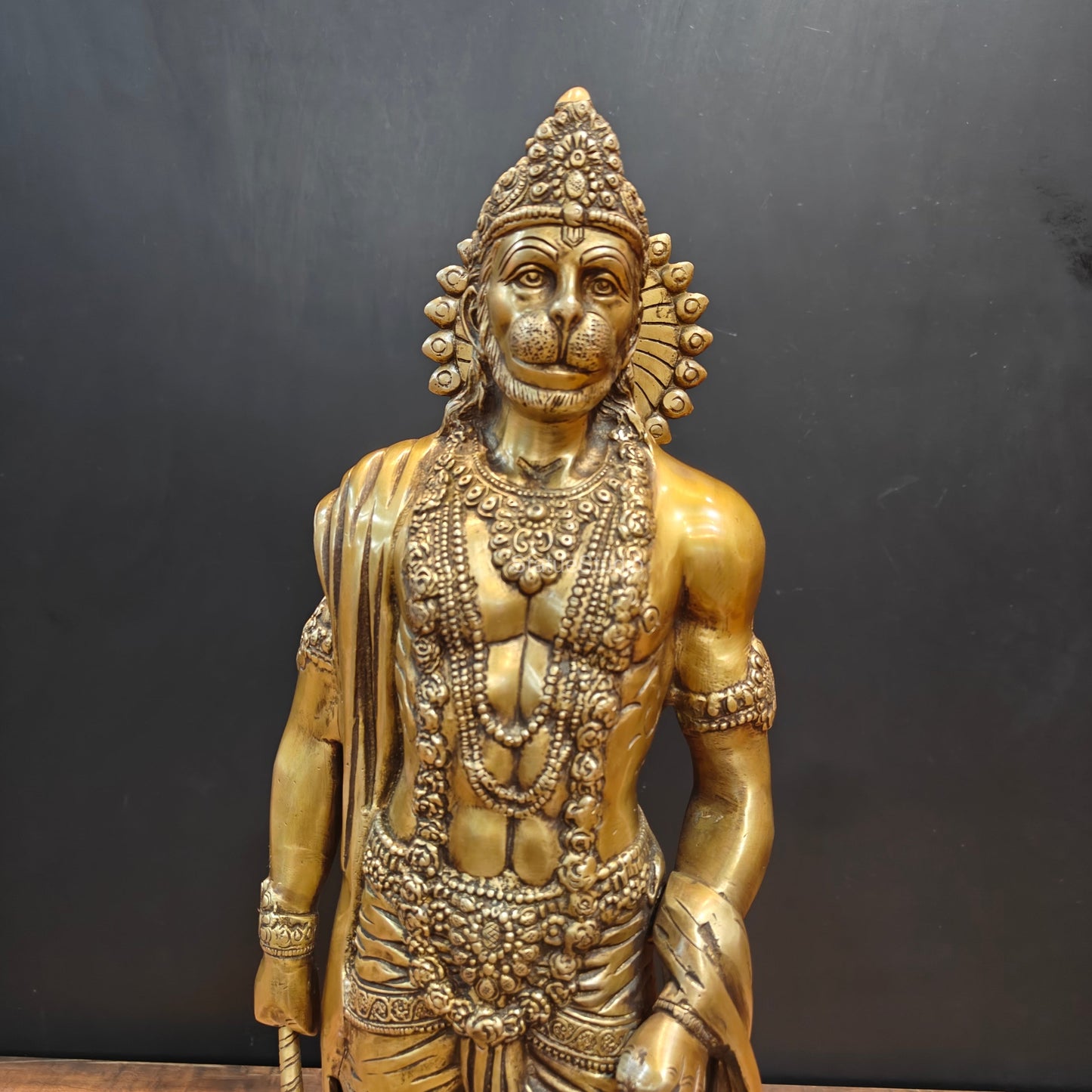 Brass Standing Hanuman Statue 23 Inches