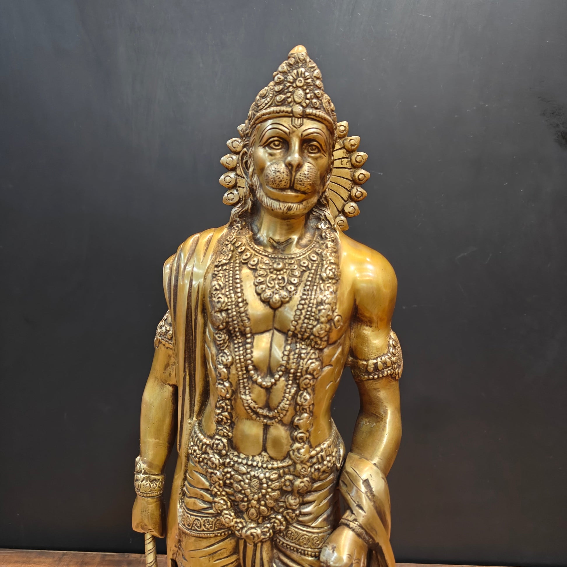 Brass Standing Hanuman Statue 23 Inches - Image 2