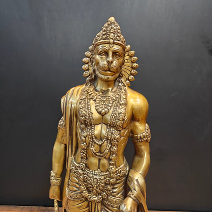 Brass Standing Hanuman Statue 23 Inches by vendor-unknown - Hindu Gods (View 2)