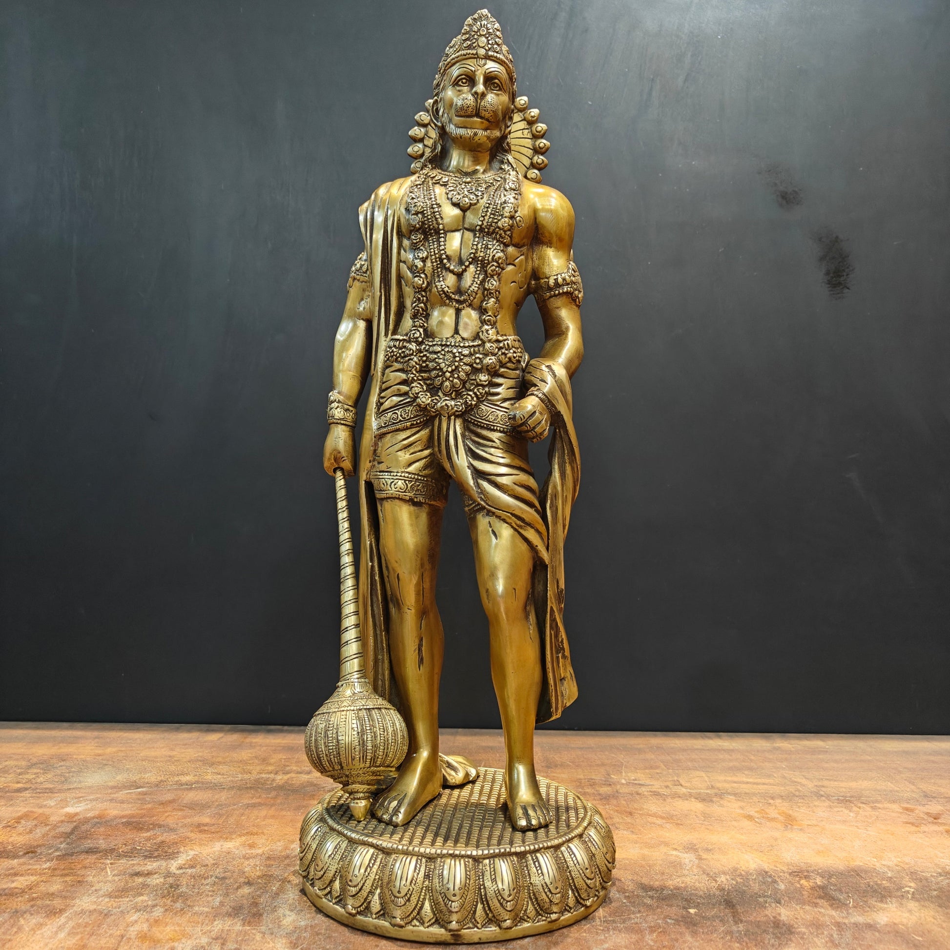 Brass Standing Hanuman Statue 23 Inches - Image 6