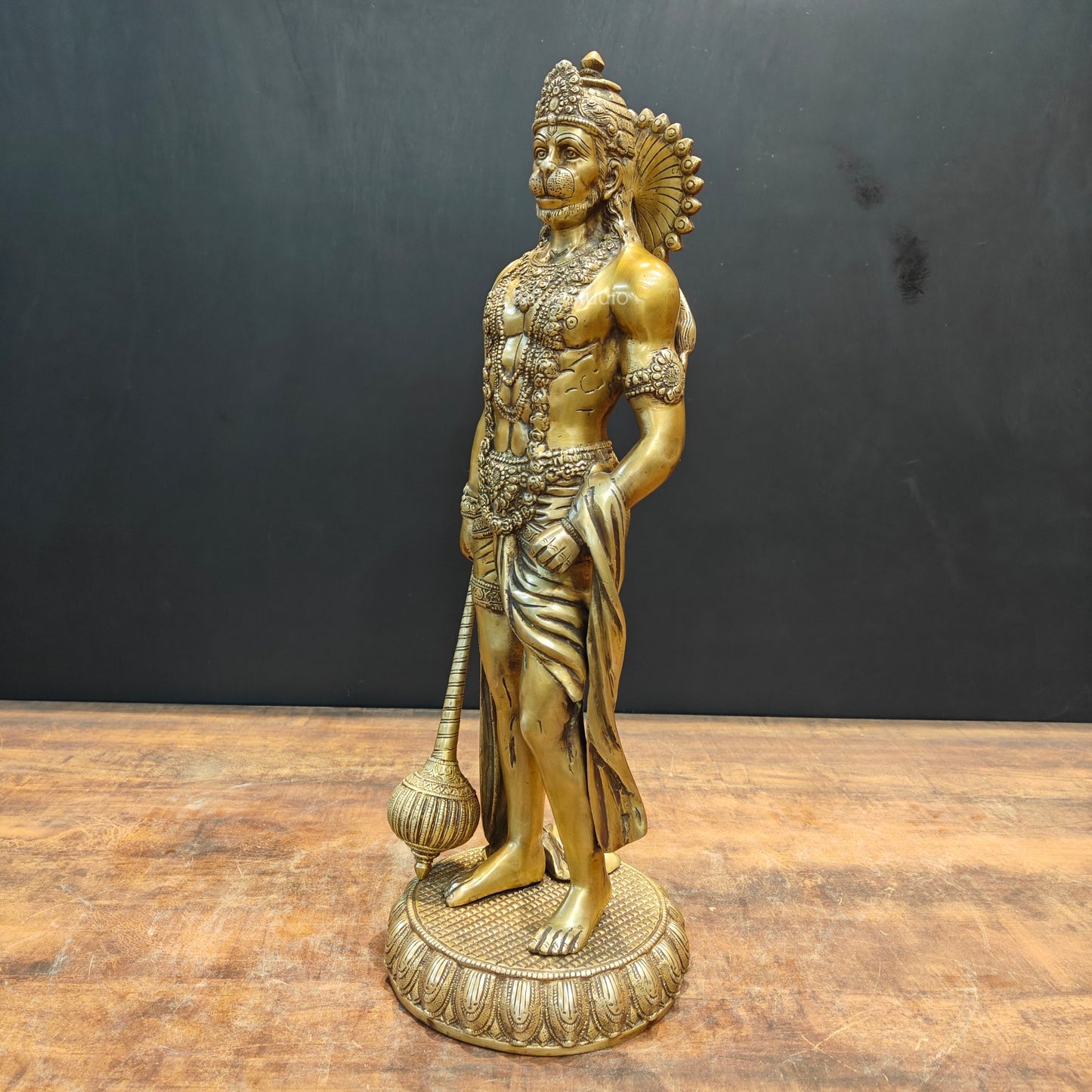 Brass Standing Hanuman Statue 23 Inches