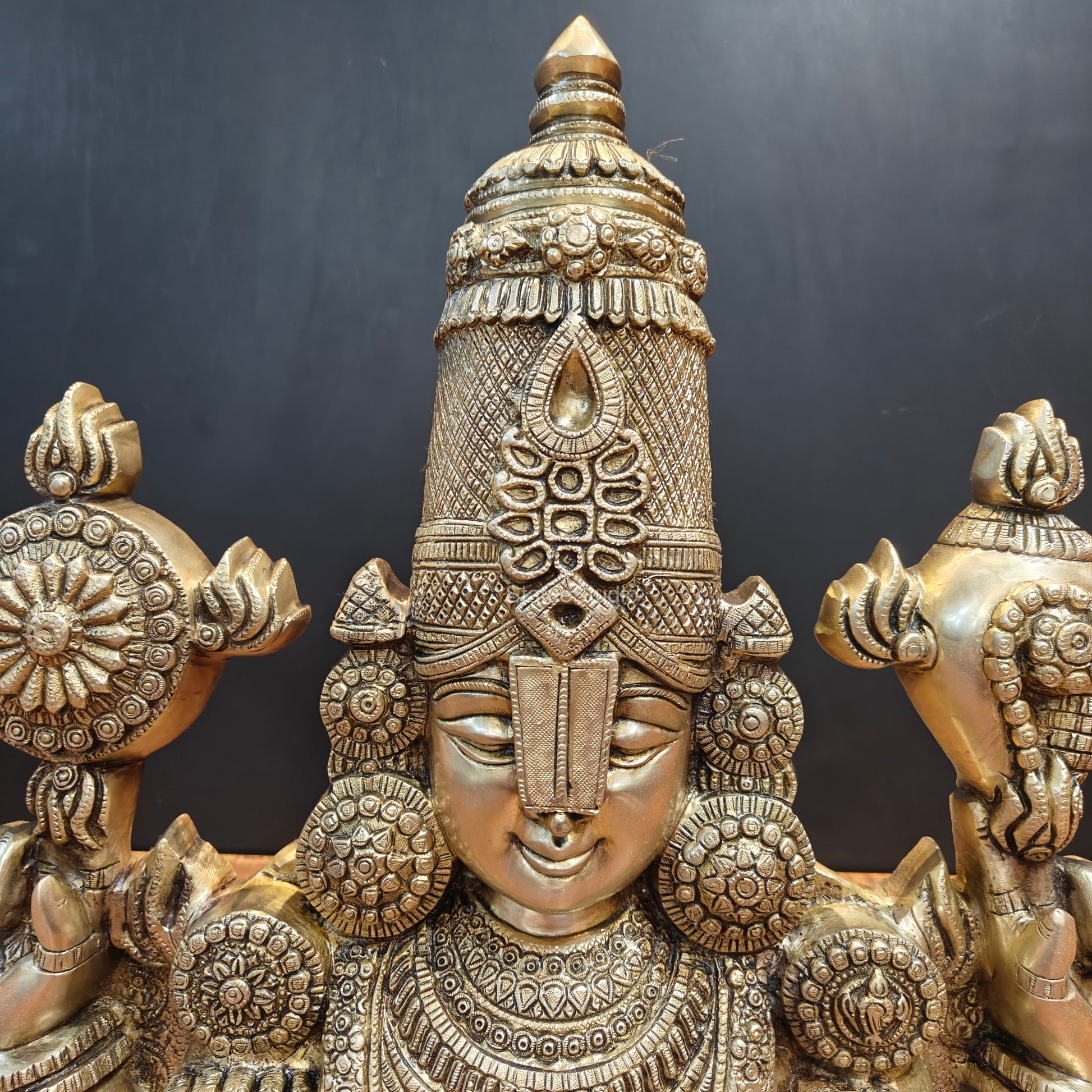 Brass Tirupati Balaji Face Wall Hanging 18 Inches - Image 2