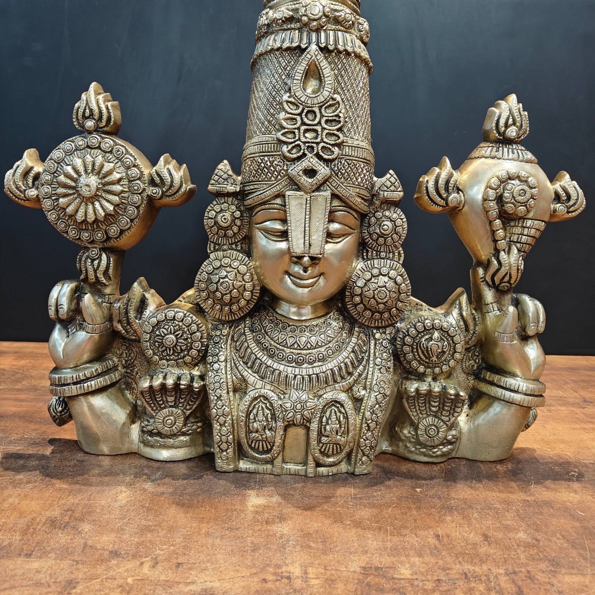 Brass Tirupati Balaji Face Wall Hanging 18 Inches - Image 4