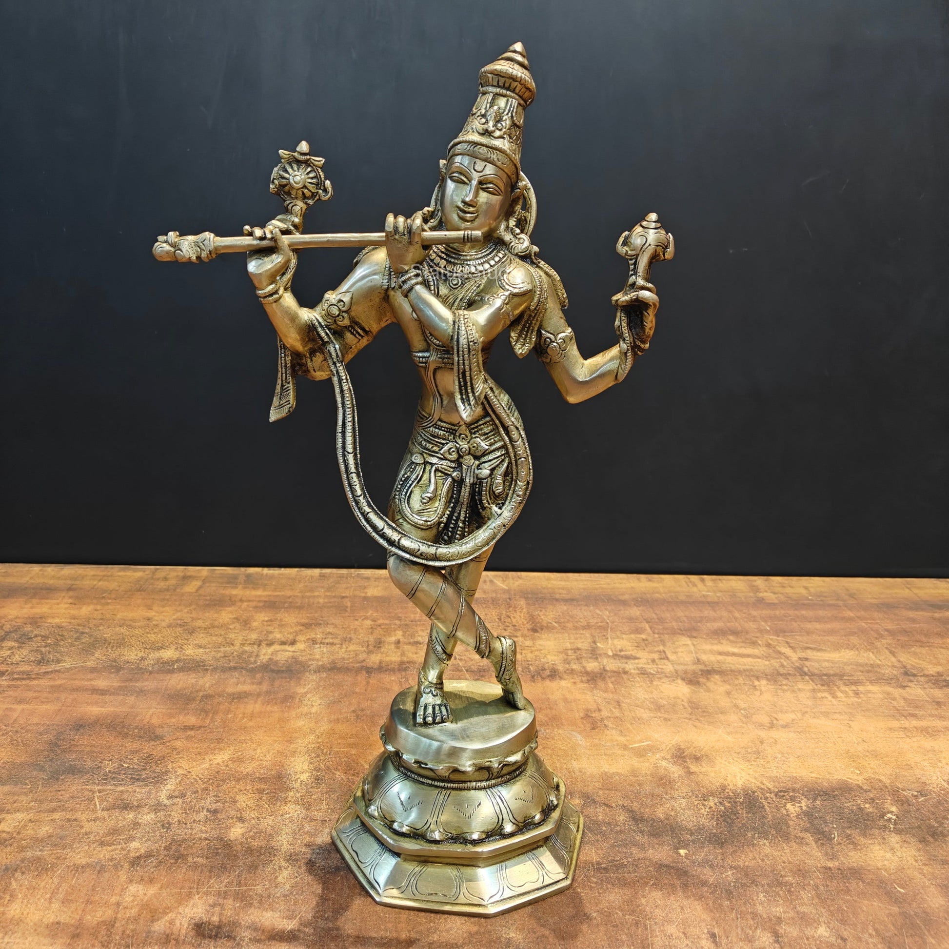 Brass Krishna Statue For Home Decor 1.5 Feet - Image 3