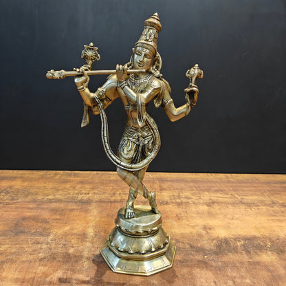 Brass Krishna Statue For Home Decor 1.5 Feet by vendor-unknown - Hindu Gods (View 3)