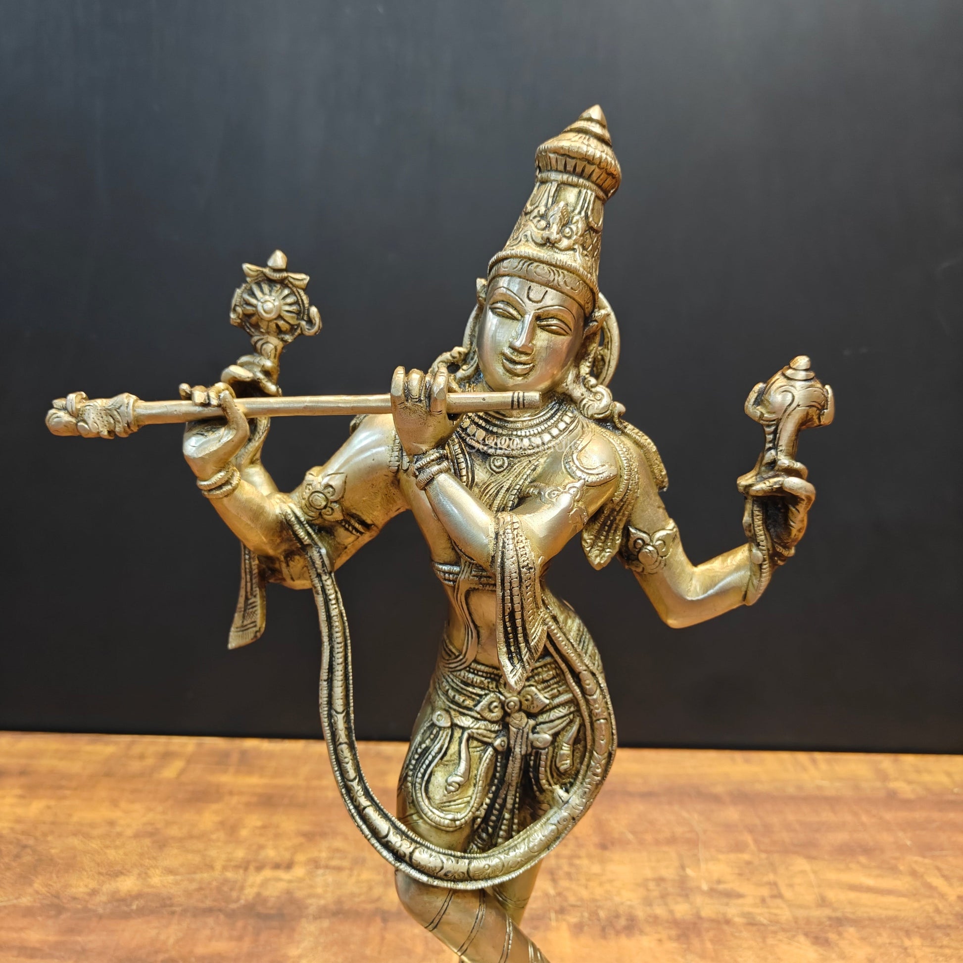 Brass Krishna Statue For Home Decor 1.5 Feet - Image 2