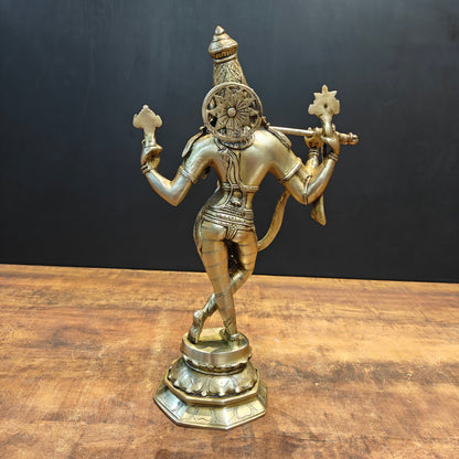 Brass Krishna Statue For Home Decor 1.5 Feet by vendor-unknown - Hindu Gods (View 7)