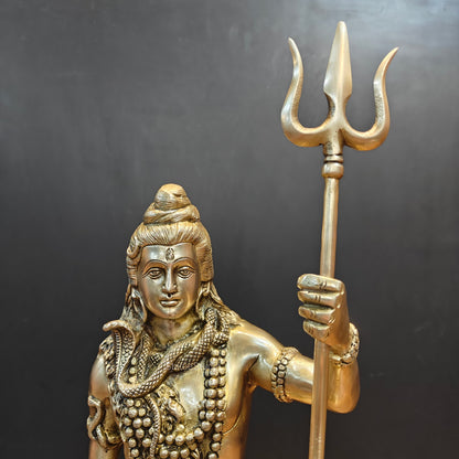 Brass Standing Lord Shiva Idol For Home Decor 2 Feet by vendor-unknown - Hindu Gods (View 4)