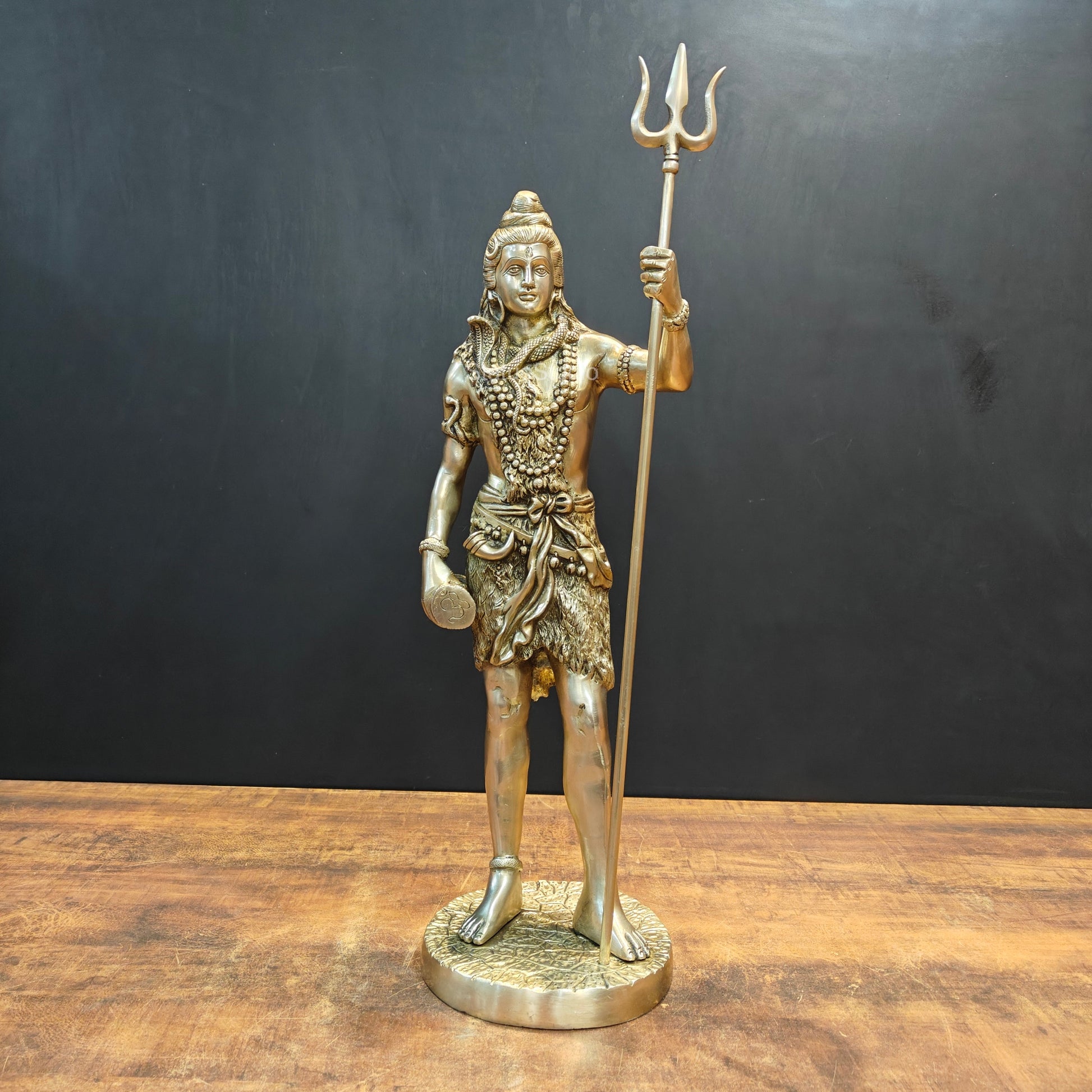 Brass Standing Lord Shiva Idol For Home Decor 2 Feet - Image 3