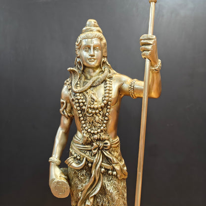 Brass Standing Lord Shiva Idol For Home Decor 2 Feet by vendor-unknown - Hindu Gods (View 2)