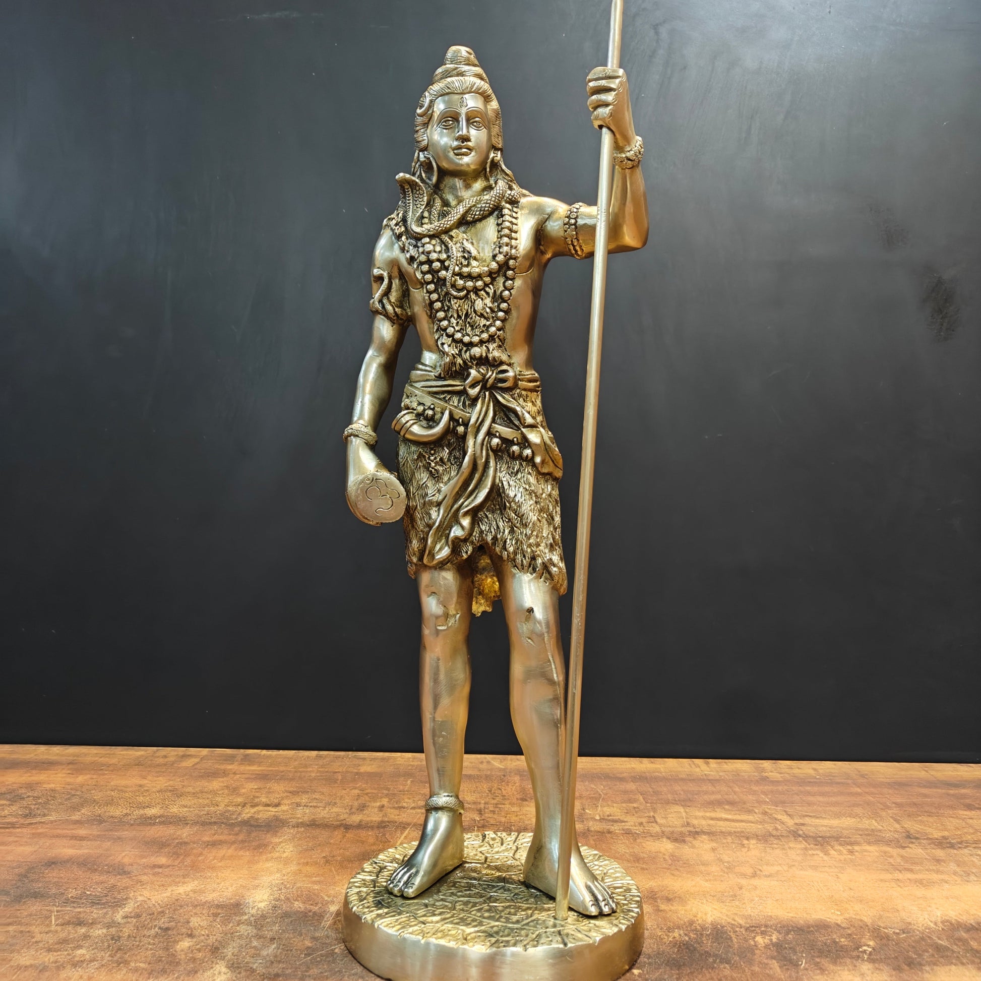 Brass Standing Lord Shiva Idol For Home Decor 2 Feet - Image 5