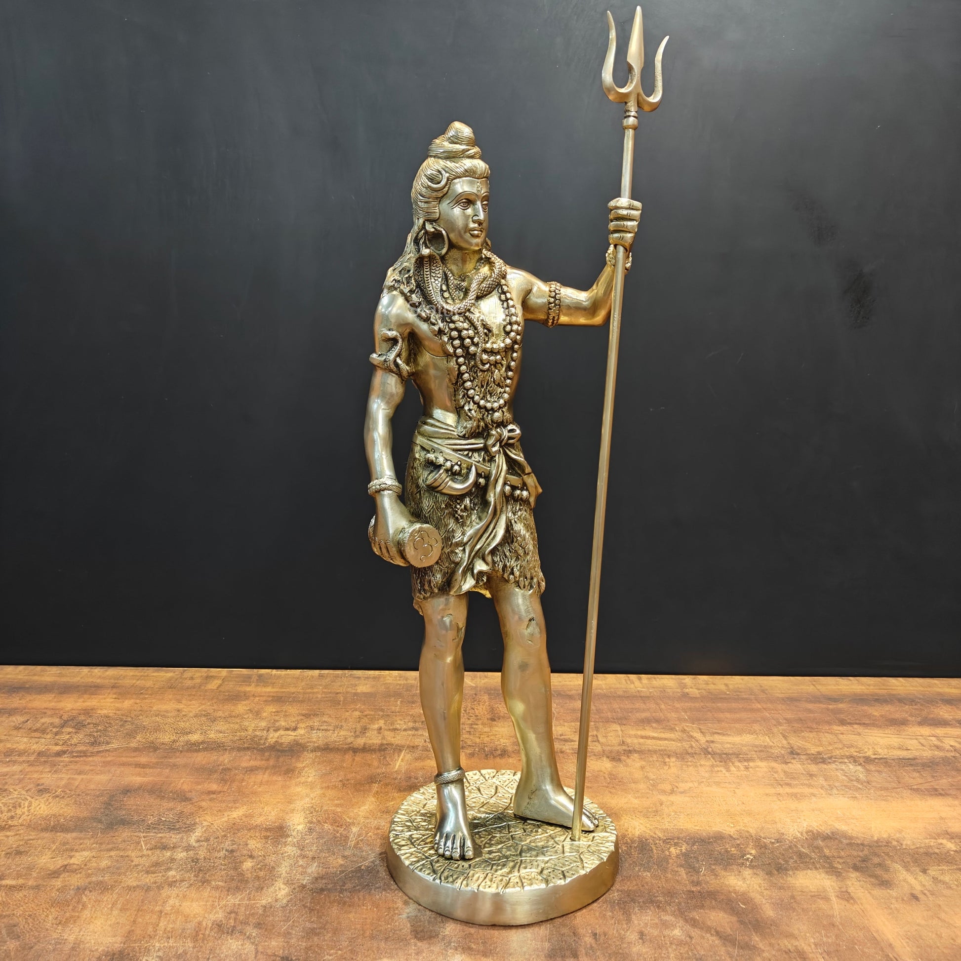 Brass Standing Lord Shiva Idol For Home Decor 2 Feet - Image 6