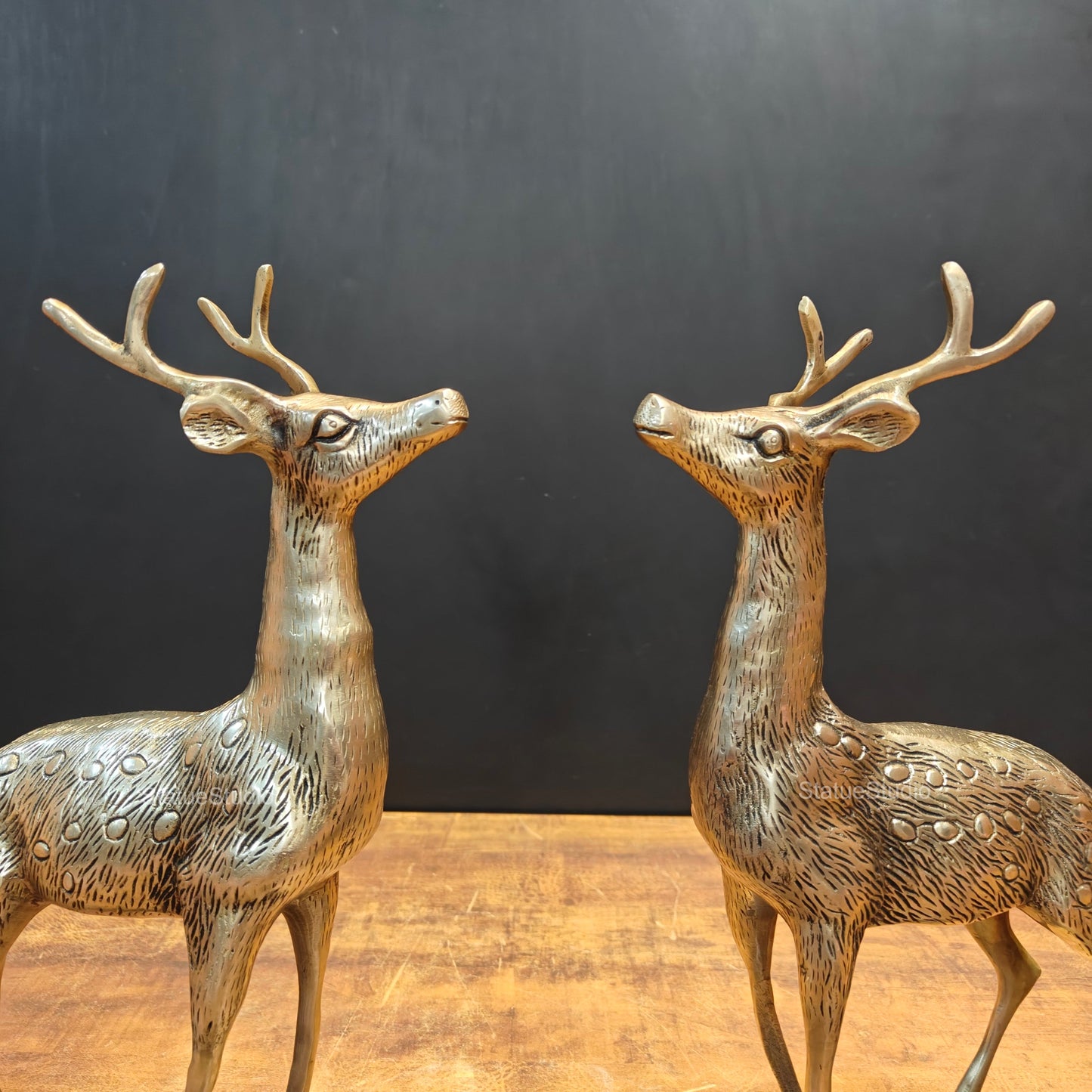 Brass Deer Pair For Vastu Showpiece Decorative 14 Inches