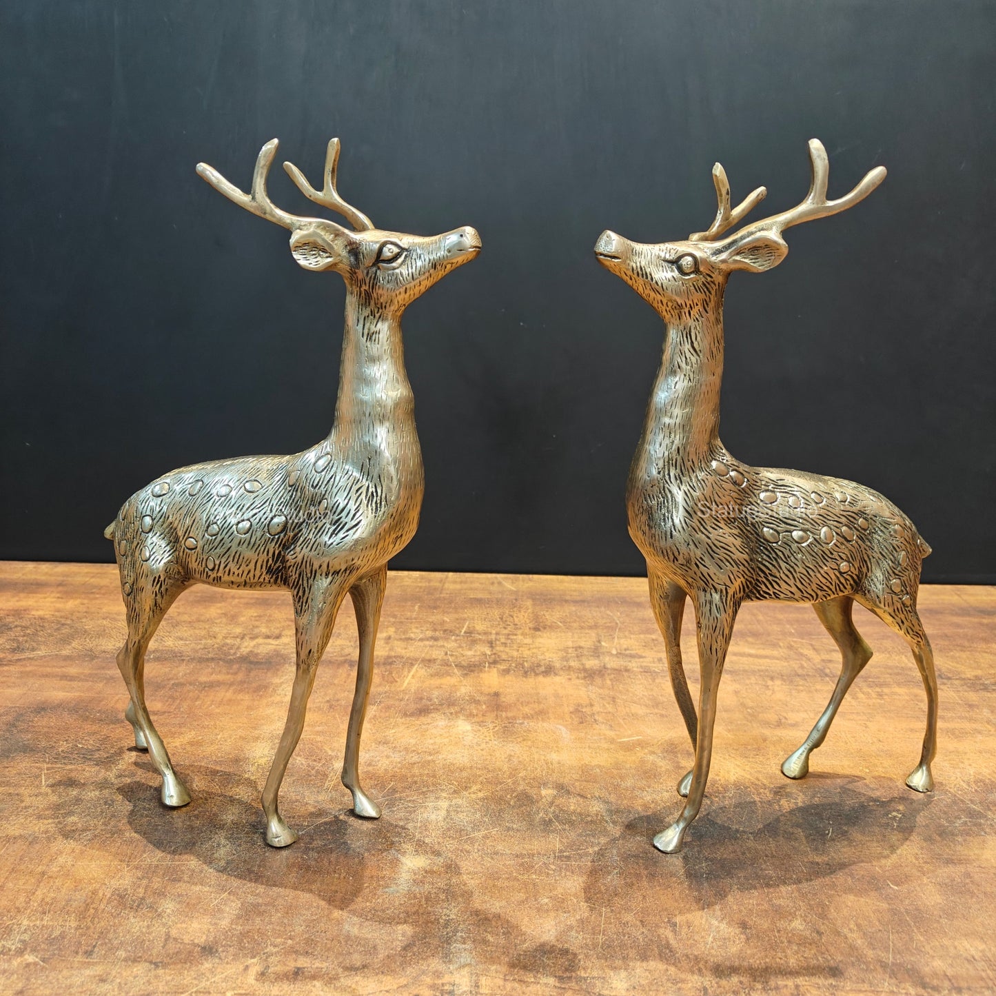Brass Deer Pair For Vastu Showpiece Decorative 14 Inches