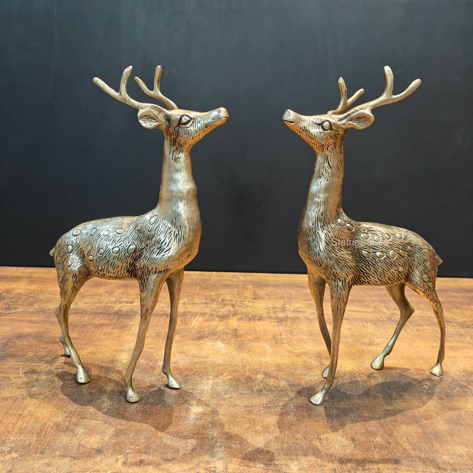 Brass Deer Pair For Vastu Showpiece Decorative 14 Inches - Image 4